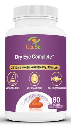 Dry Eye Complete - Improve Dry Eye Symptoms in 30 Days - Wild Alaskan Omega-3, Lutein, Vitamin D3