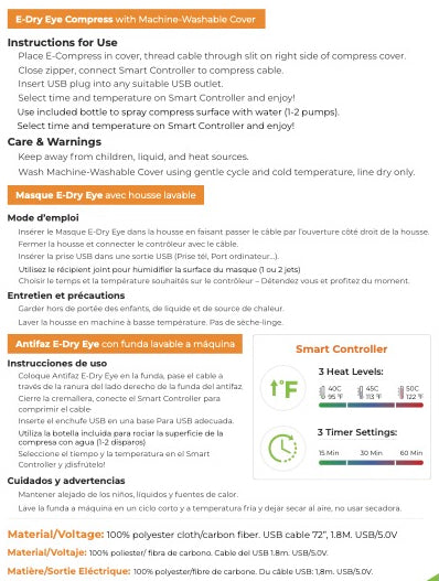 HydroHeat USB Powered Dry Eye Compress - Wholesale(24 Units)